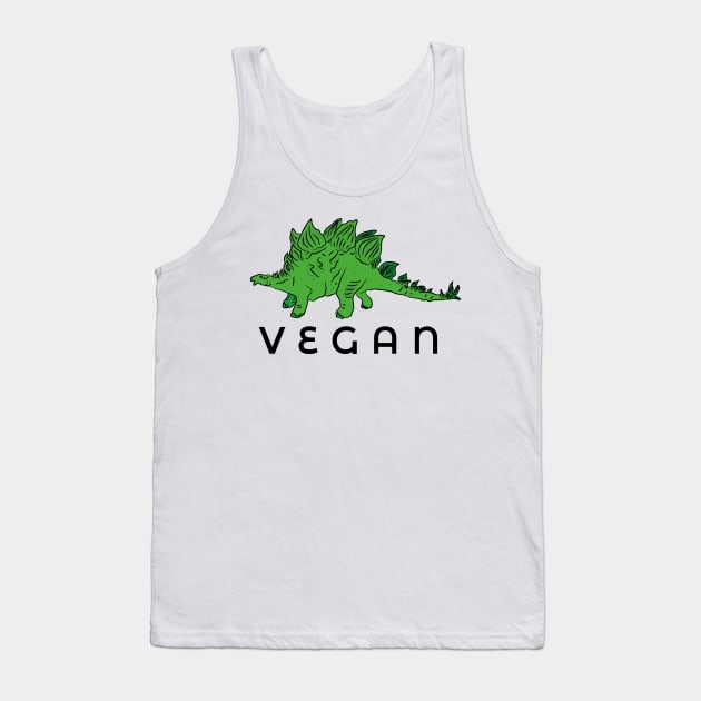 Vegan Dinosaur Stegosaurus Tank Top by LupeArt